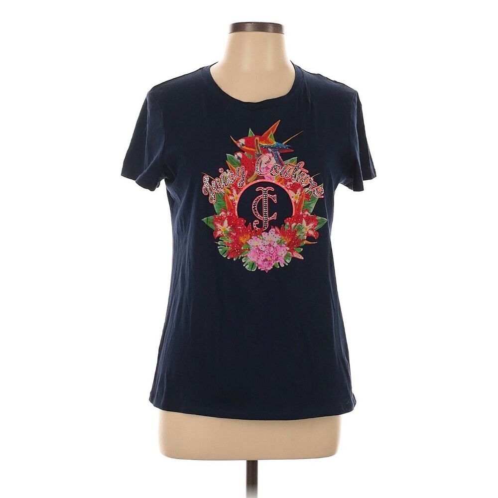 Juicy Couture Birds Of Paradise Bling Baby Tee Size L - Picture 4 of 8